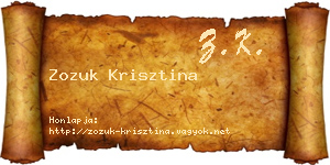 Zozuk Krisztina névjegykártya